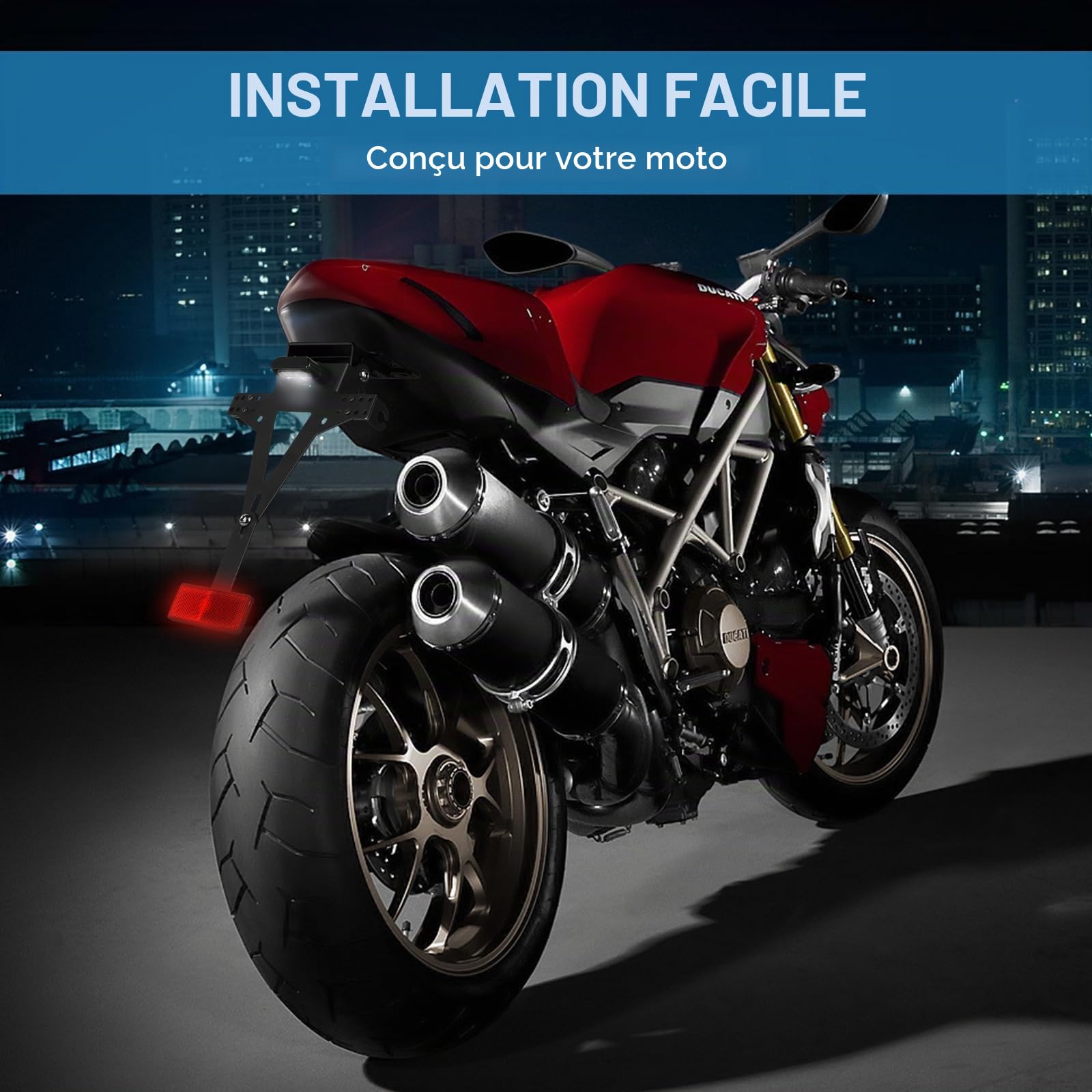 DBREAKS Support De Plaque D'immatriculation Moto Réglable, Support Arrière pour Moto, Support D'éliminateur D'aile, Support de Plaque Moto, Compatible avec Les Modèles de Motos Les Plus Populaires