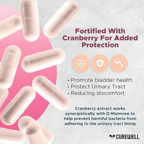 Miniatura 3 de D-manosa y arándano 1300 mg (120 cápsulas)  Suplemento de salud del tracto urinario vegano y sin OMG  Defensa de la UTI y apoyo de la vejiga para