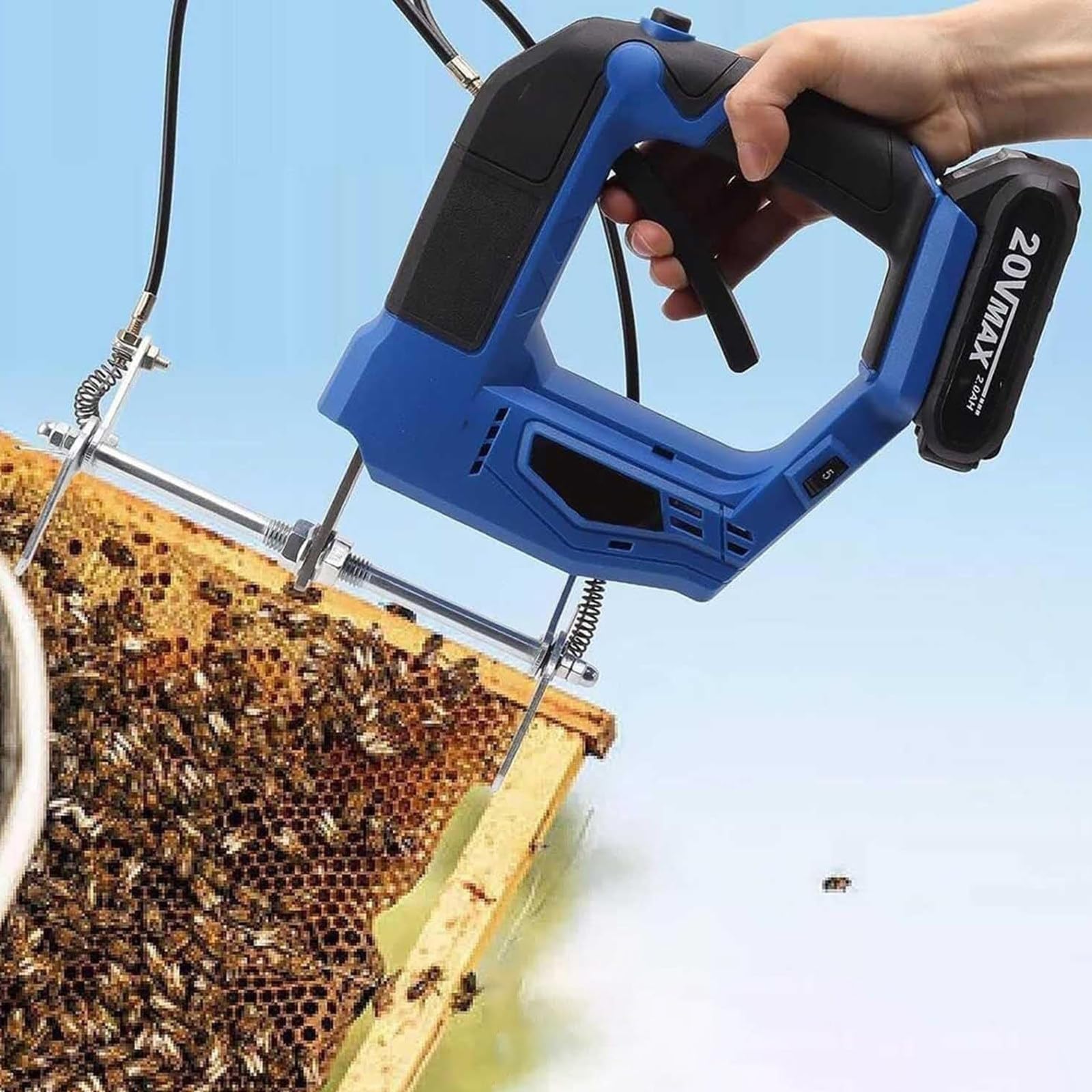 Beehive Frame Shaker, macchina commerciale per scuotere le api, senza fili, senza spazzole, strumento di rimozione delle api con caricatore per apiari e apicoltura