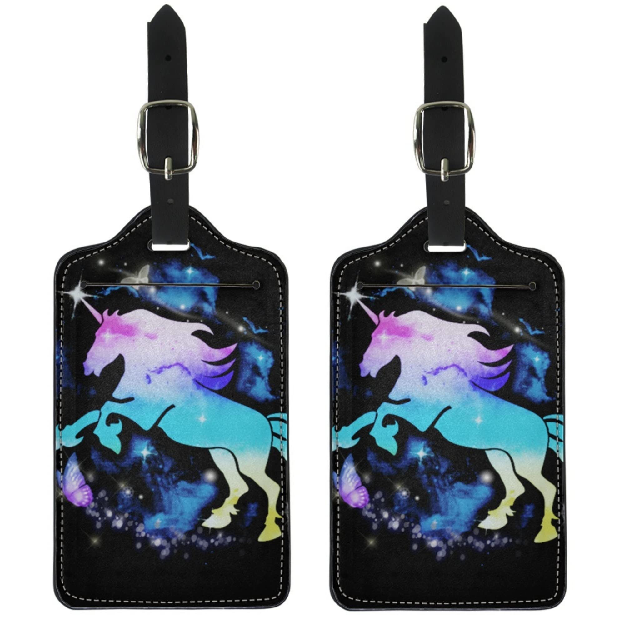 Joomeryer Luggage Tags Pack Adjustable Strap Leather Suitcase