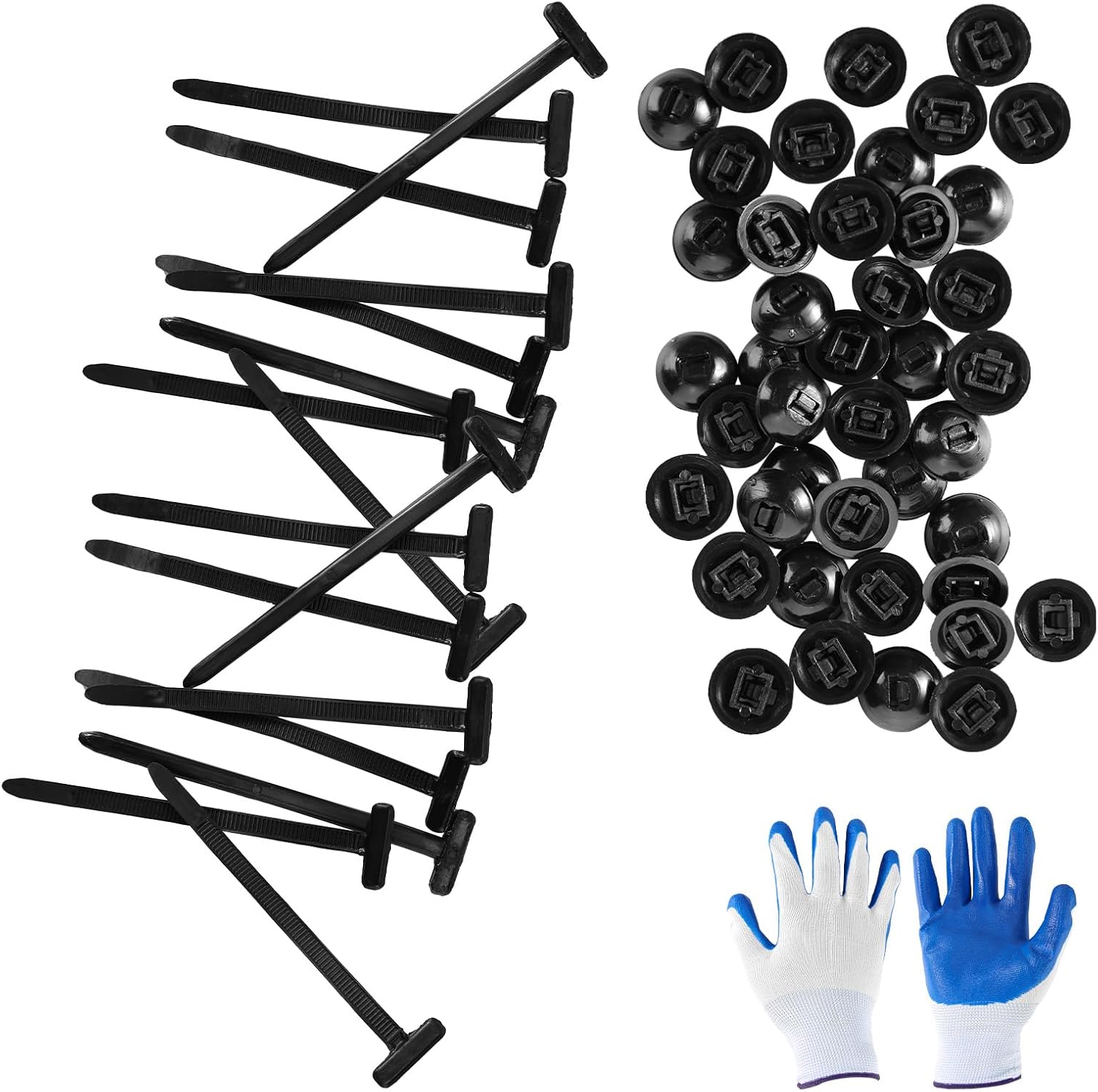120pcs Nylon Universal Cable Tie Buckle Set, Plastic Cable Ties Straps with 120 Self-Locking Zip Ties Holder Wiring Fasteners Management for Car Fender Repairing