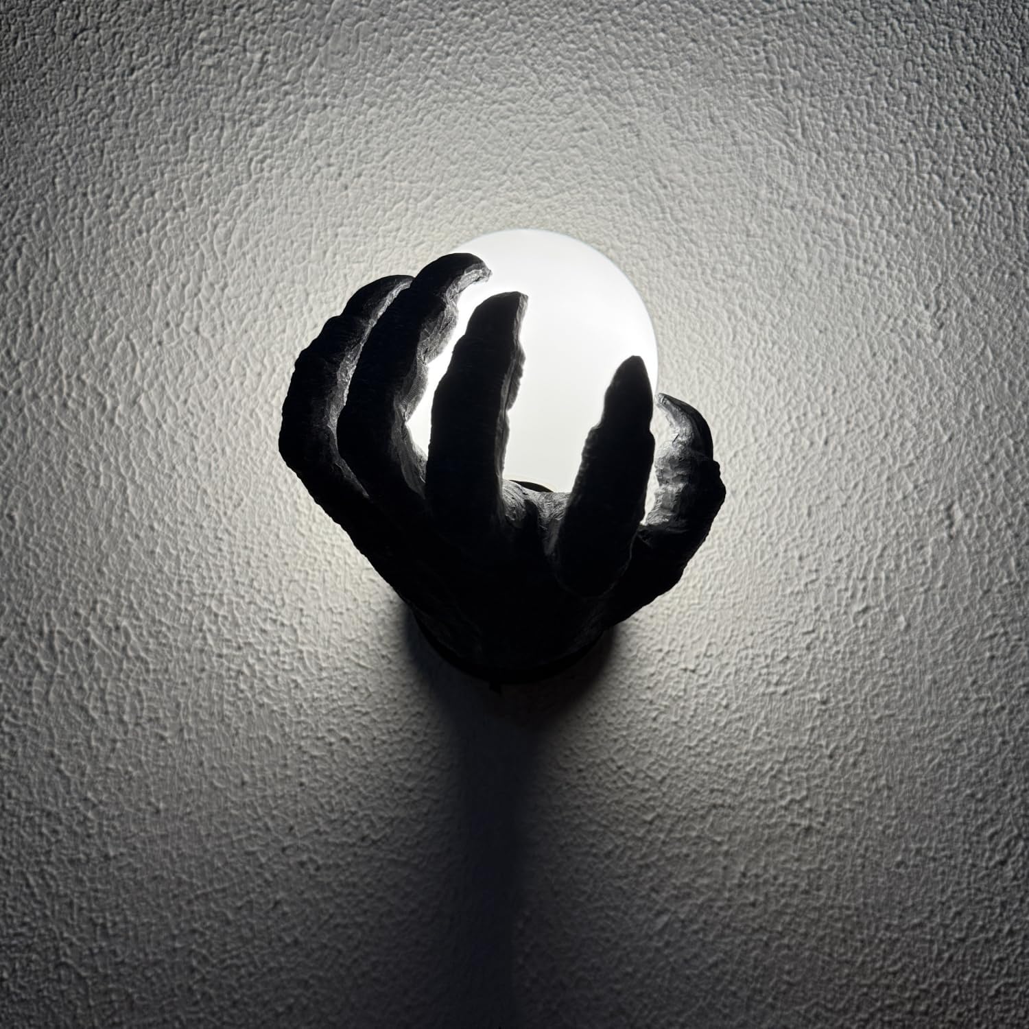 Unique Wall Lamp Demo Hand Shaped Retro Wall Sconce Halloween Decor Hand Holding Light Sconce with Glass Globe Shade Gothic Wall Light Fixture, Hardwired