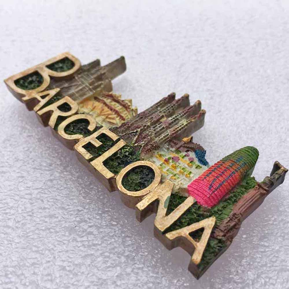 Wedare Magnete Frigorifero 3D Barcelona Tibidabo - Souvenir Spagna In Resina, 5x7 Cm - 2