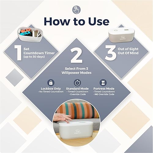 Miniatura 4 de Mindsight Caja de bloqueo cronometrada para ayudar a separarse del teléfono, videojuegos, aperitivos y antojos  Fuera de la vista fuera de la mente