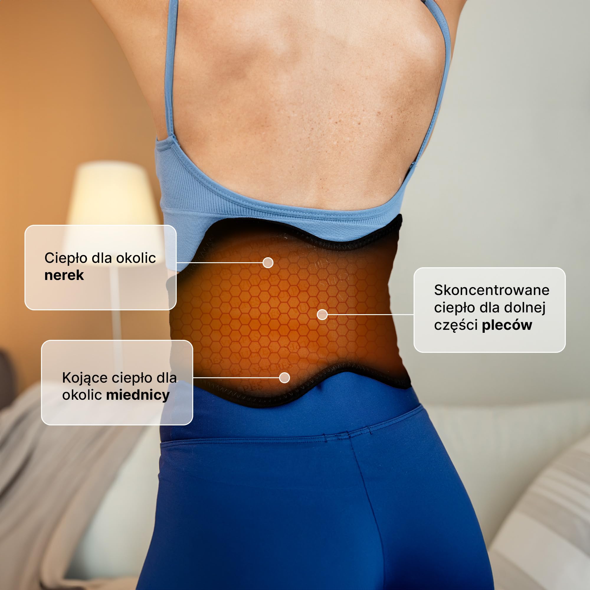 Vulpés HeatBelt Pro 10 – inteligentny pas grzewczy na podczerwień | urządzenie medyczne do pleców, nerek i miednicy | sterowanie za pomocą smartfona | organiczny materiał z bambusa