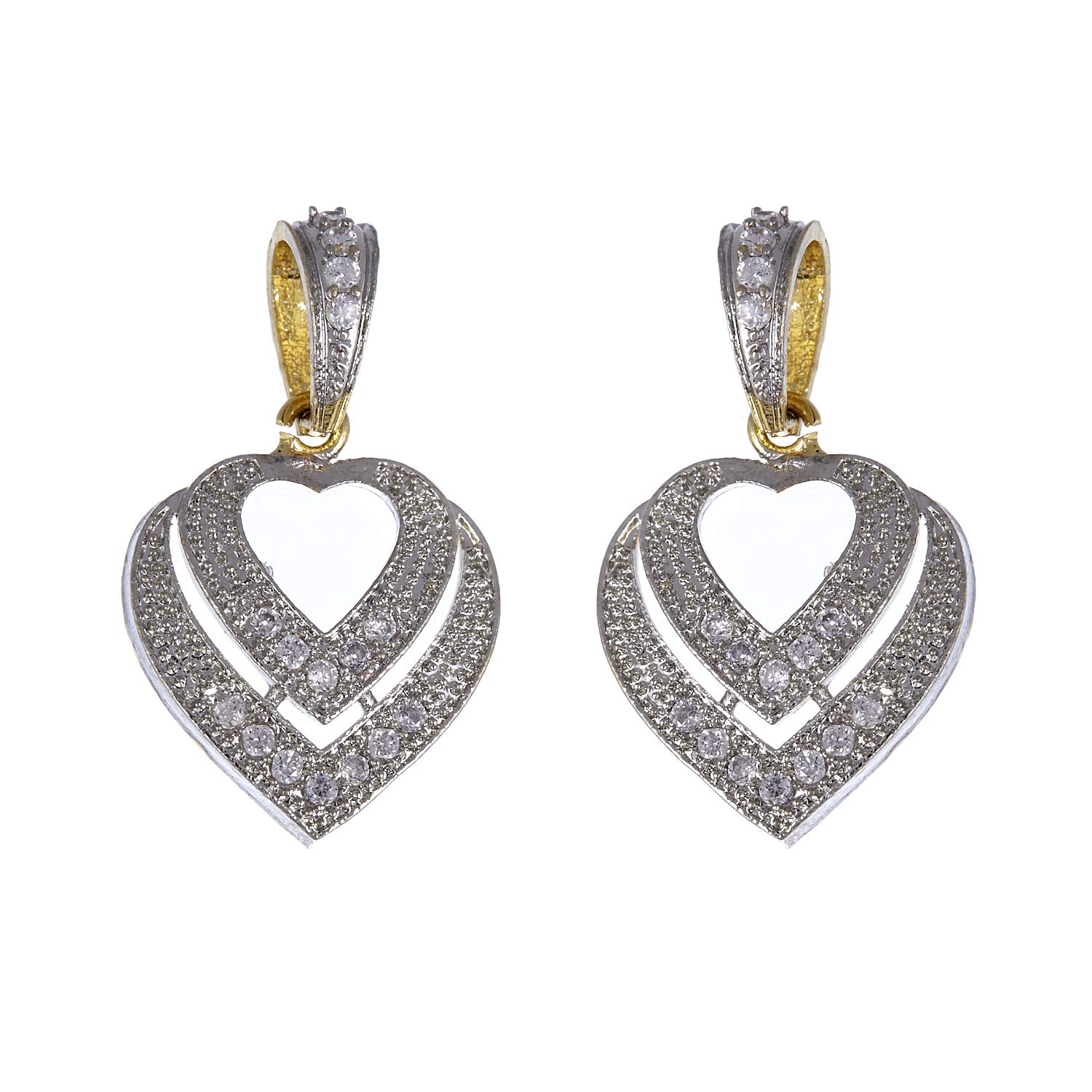 Valentine American Diamond Heart Shape Pendant - Design 13