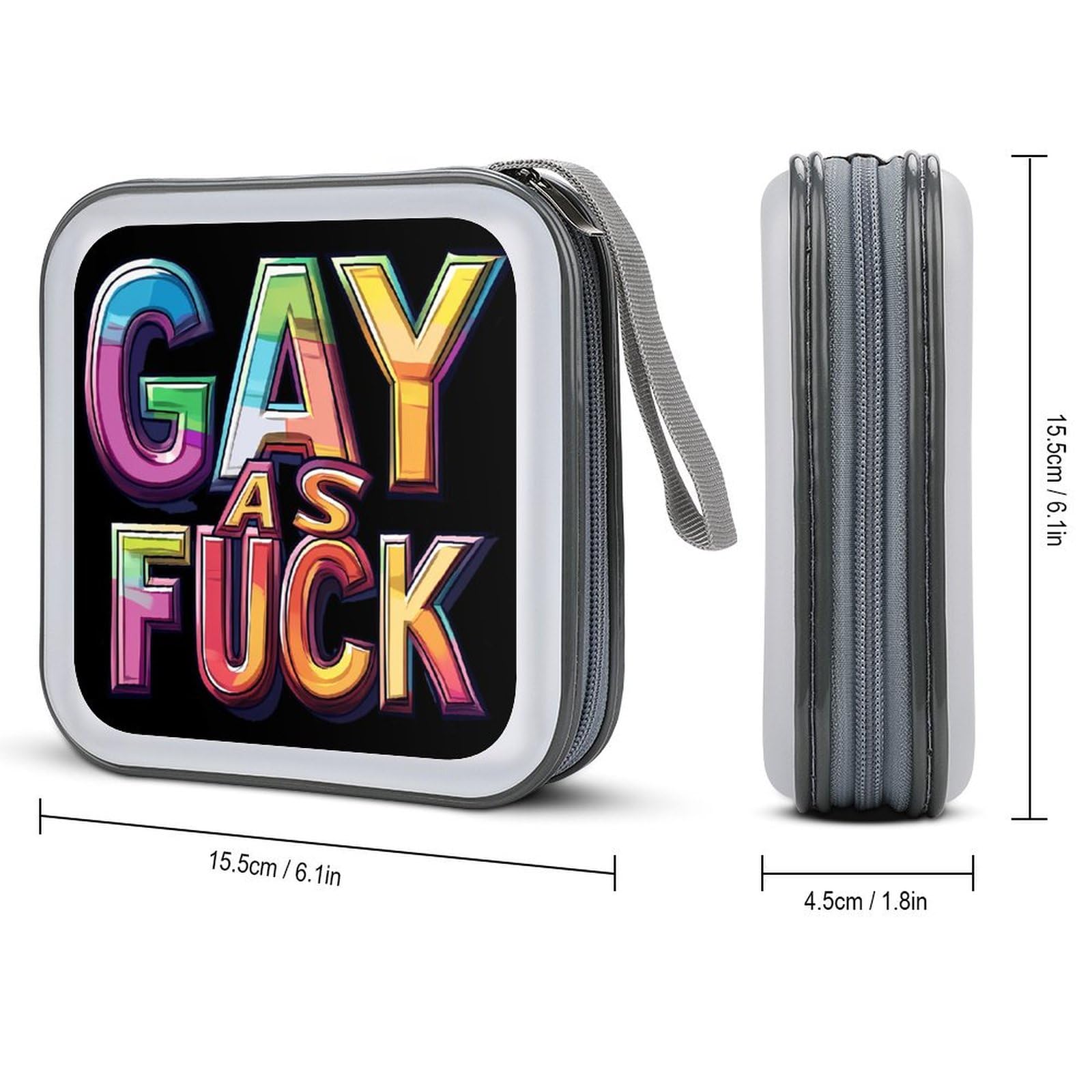 Gay As Fuck LGBT CD Case Plastic DVD Case Holder Wallet Disc Storage Organizer for Car Travel