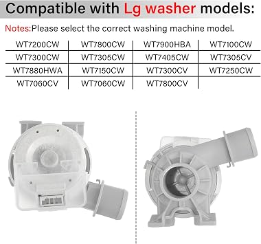 2025 Upgraded AHA75673404 Washer Drain Pump Assembly Fit for LG Washing Machine Drain Pump WT7800CV WT7100CW WT7060CW WT7300CV WT7800CW WT7900HBA WT7150CW Replace AP6978814 PS12748410