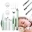 POZILAN Ear Cleaning Kit with LED Light - 15 Pack Ear Wax Removal Kit for Kids and Adults, Earwax Spoon Digger & Tweezers for Ear Cleaning Tool Present SetGreen