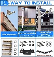 Vista 2 de Luz solar para patio, luces solares para jardín, luz de calle de energía solar, 50 W ~ 300 W, luz de inundación de seguridad LED con control remoto