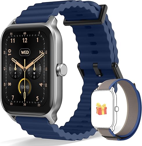 Reloj inteligente para hombres y mujeres (respuestahacer llamadas), monitor de actividad con pantalla táctil de 1.8 pulgadas para Android iPhone,