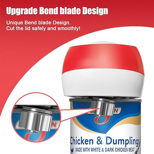 Miniatura 6 de Abrelatas eléctrico, sin borde afilado, abre tus latas con un simple pulsador de botón, apto para alimentos y funciona con pilas, regalos de cocina