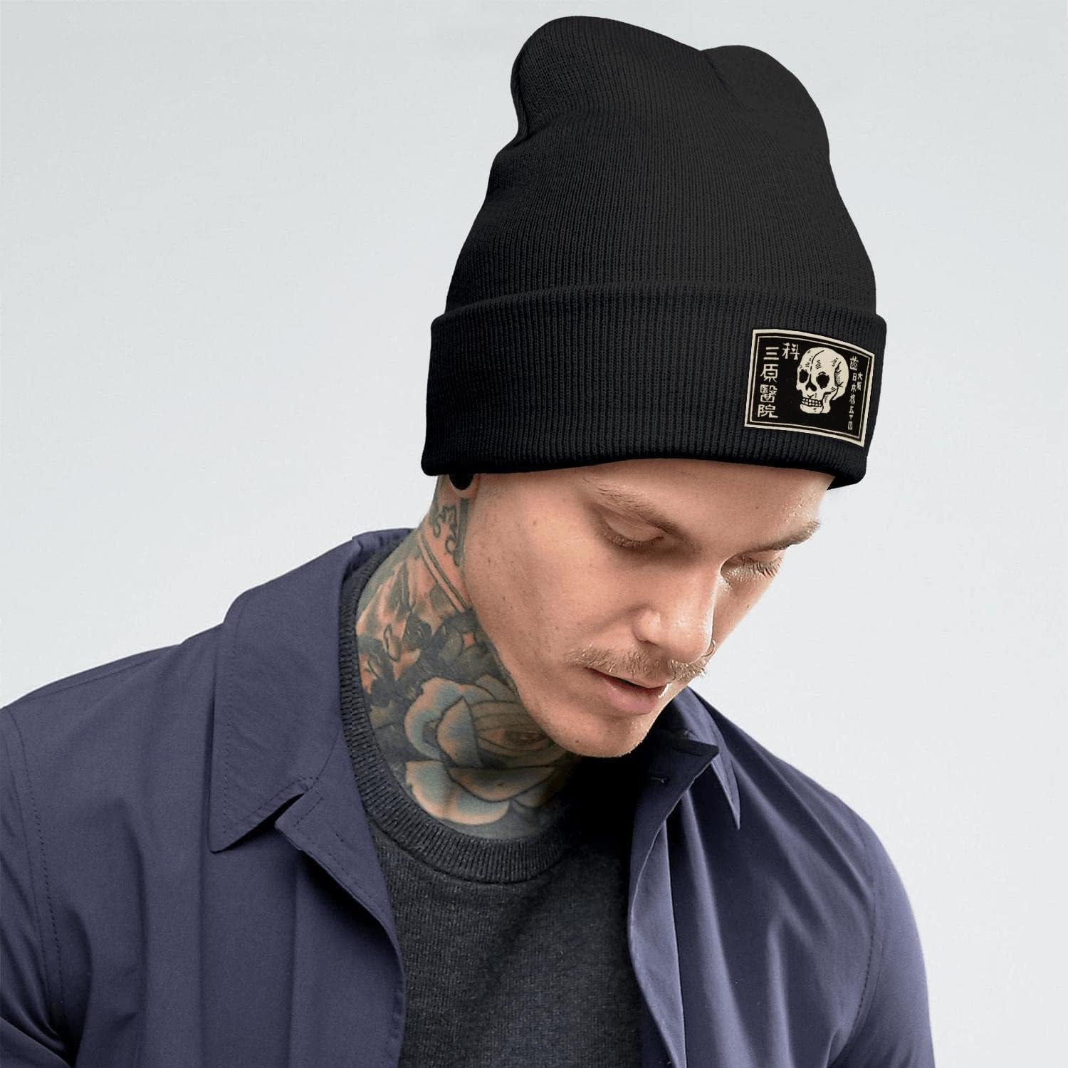 Cool Graphic Beanie for Men and Women - Black - Image 3