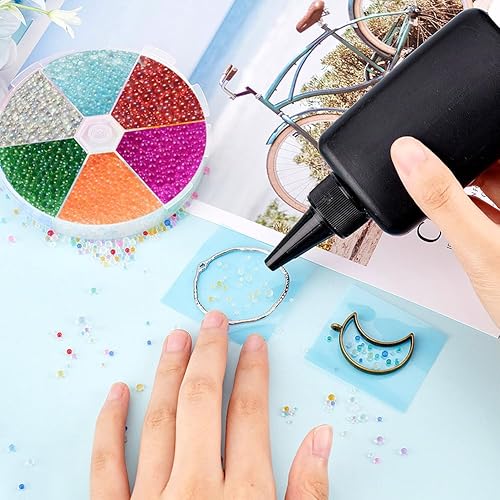 Miniatura 3 de OLYCRAFT Cuentas de burbujas de vidrio coloridas de 3.17 oz, 1.8 a 0.138 in, sin agujero, cuentas de caviar de uñas, microcuentas de microcaviar,