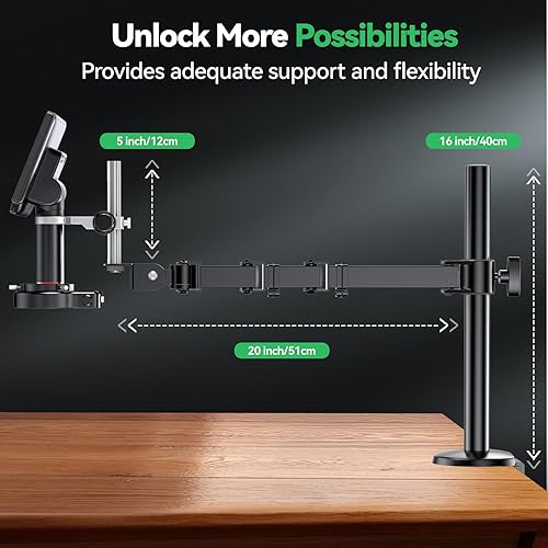 Miniatura 4 de Microscopio digital de enfoque automático 4K, microscopio de soldadura HDMI de 10 pulgadas con estación de manos de ayuda y brazo flexible para
