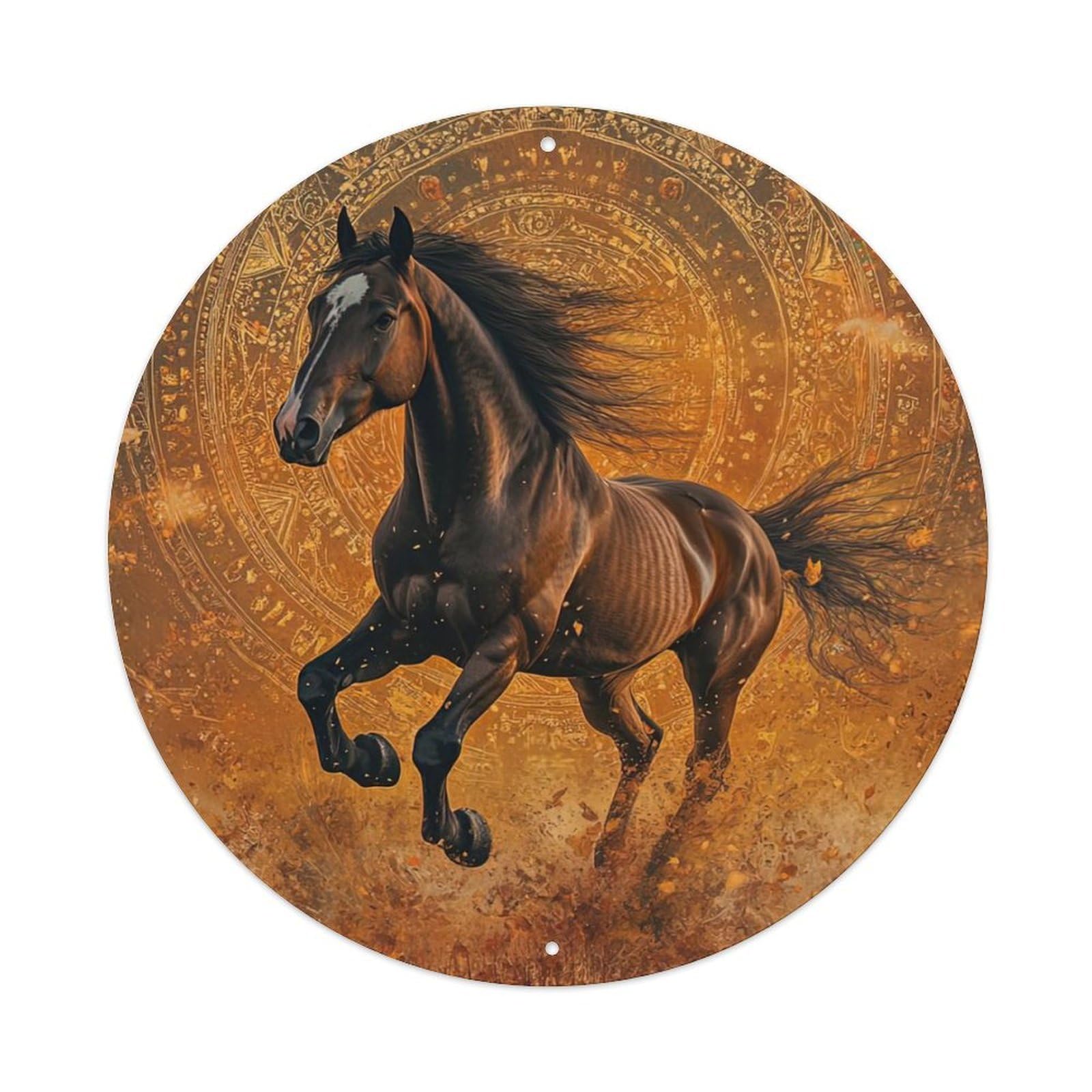 Animal Running Horse Vintage Metal Tin Sign Plaque Wall Decor for Cafe, Club Bar, Office, Garden Metal Poster 8x8Inch