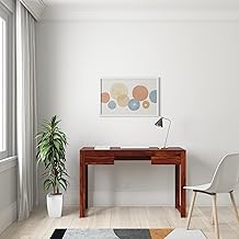 STRATA FURNITURE Solid Sheesham Wood Gorbin Writing Desk with 2 Drawer | Wooden Study and Computer Table for Students, Adults | Ideal Furniture for Home, Office & Bedroom (Natural Finish)
