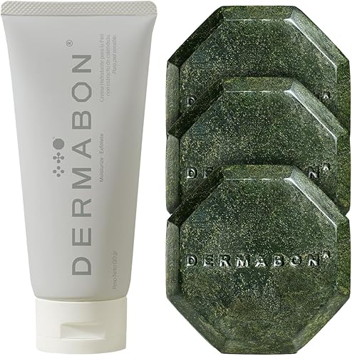 Dermabon Paquete de barra de jabón de crema de dermatitis seborreica y psoriasis Extracto de caléndula, ácido salicílico y crema de cera de abeja