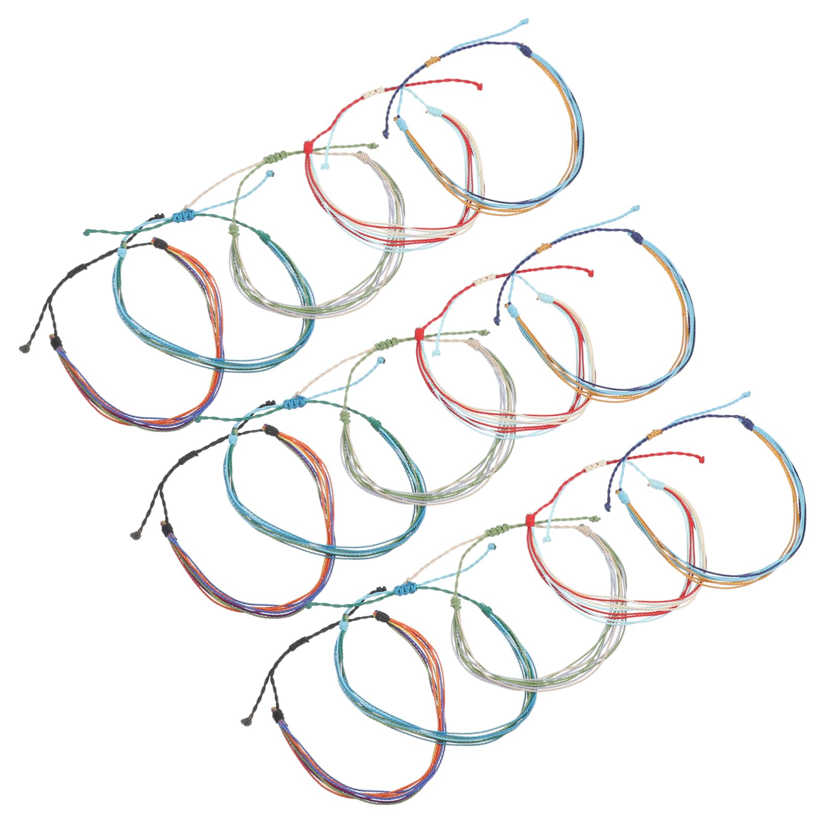 48piezas Tobilleras Ajustables De Pulseras Trenzadas Para Mujeres y Accesorios De Verano Impermeables Para Playa y Fiesta