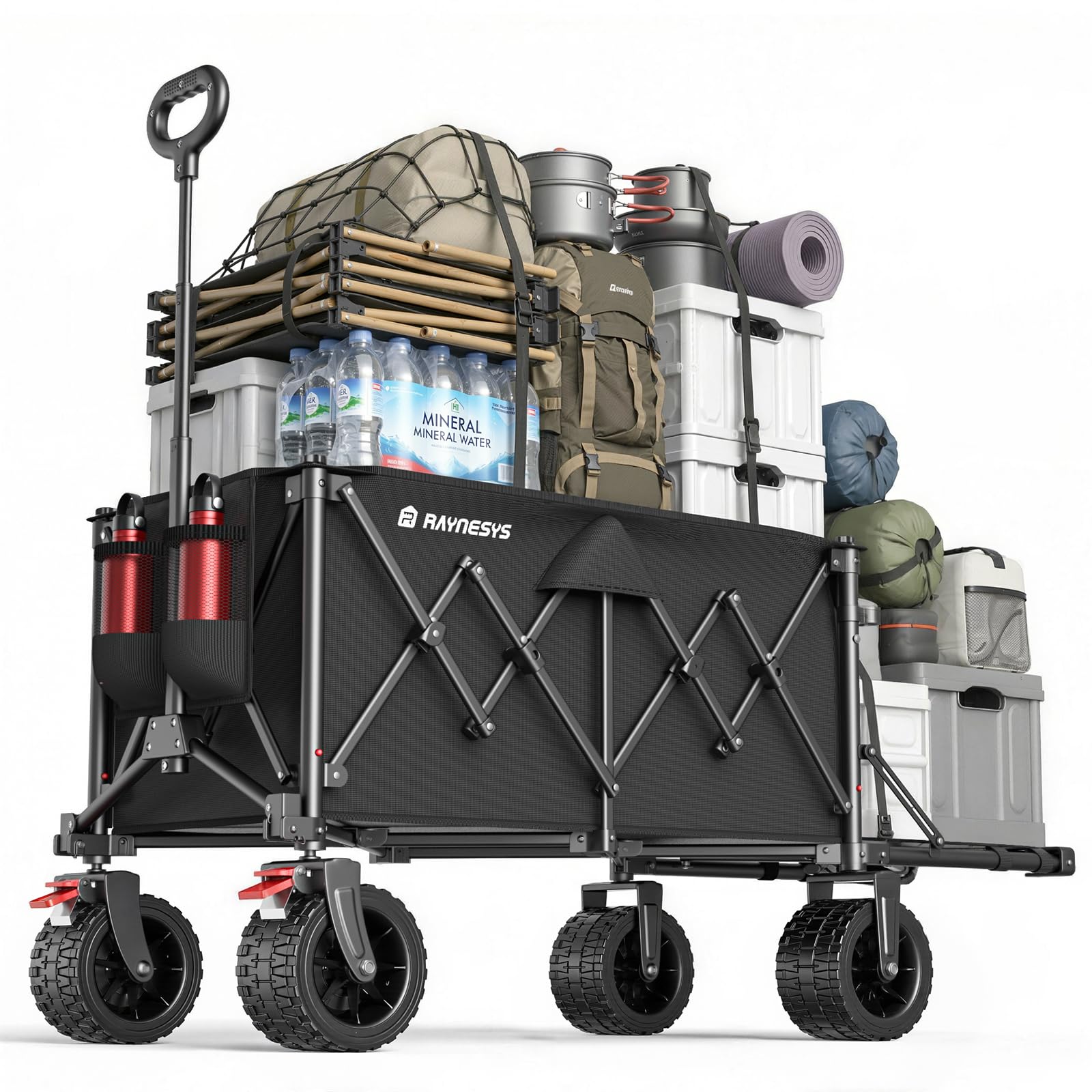 キャリーワゴン Raynesys アウトドアワゴン 大容量150L~220L 耐荷重200kg 後部展開可 長物対応