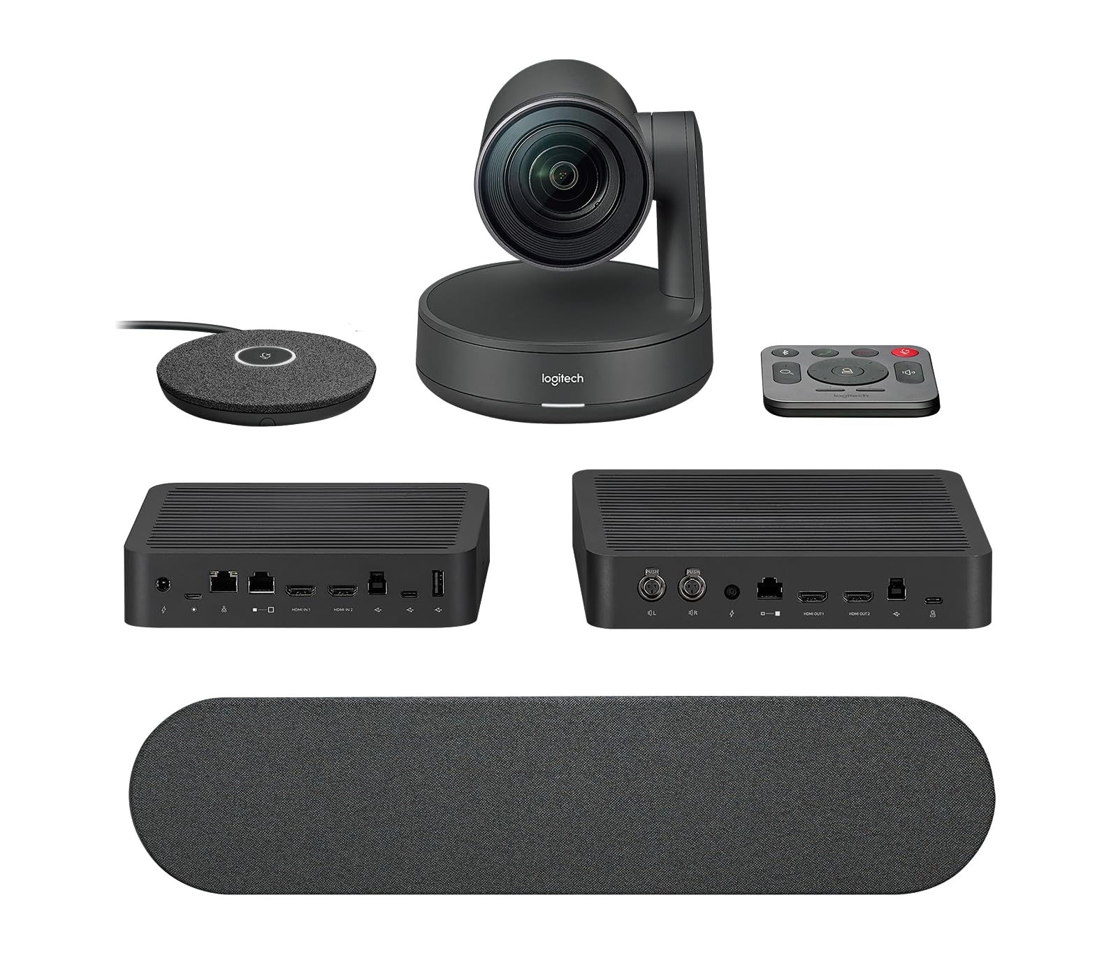 Logitech Rally Camera Kit - 4K UHD Video Conference System, Display & Table Hub, Speaker, Mic Pod, Remote Control, Power Supplies & Cables (Renewed)