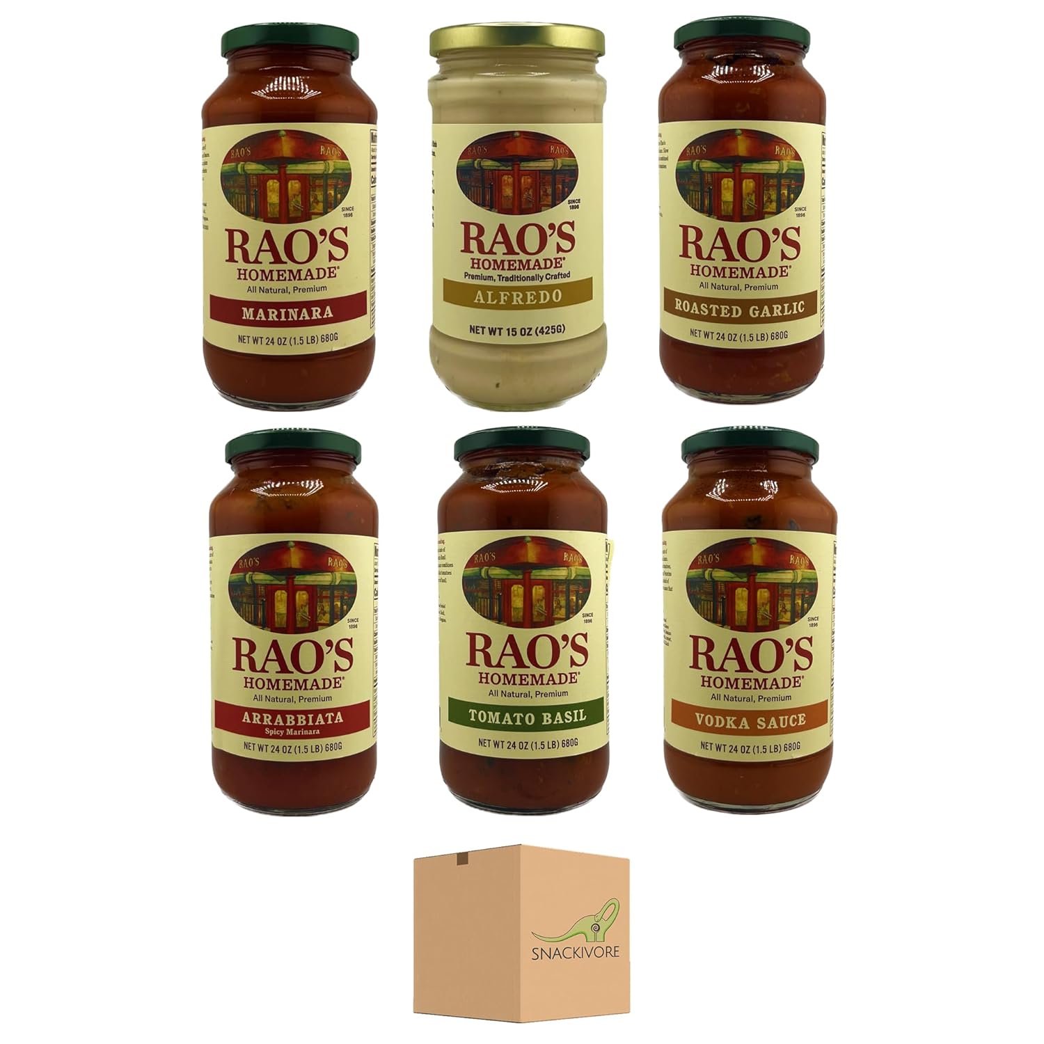 Raos Pasta Sauce Variety 6 Pack Raos Alfredo Sauce, Raos