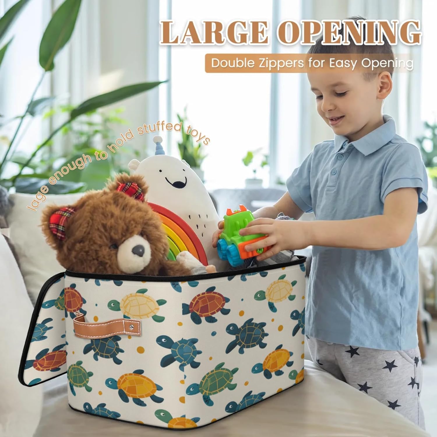 2-Pack Storage bins with lids - 26 quart organizer bins - Collapsible fabric storage bins with sturdy handles and double zipper tops - Versatile for home, toys, dorm rooms