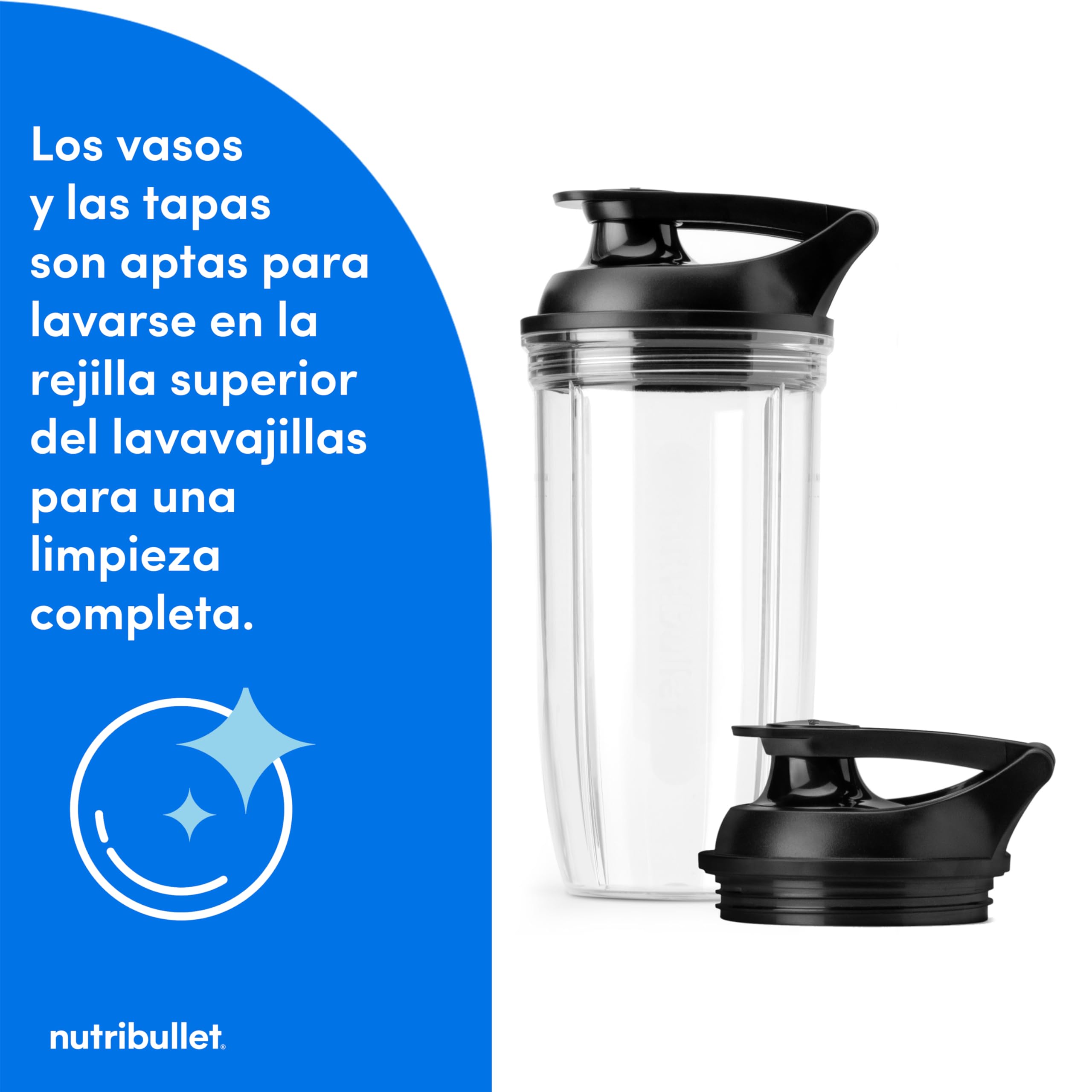 nutribullet Ultra NB1206MB, Vaso de Tritan, Cuchillas de Acero Inoxidable, Batidora Personal para Smoothies, 2 Vasos de 900 ml y 700 ml, Incluye 2 Tapas para Llevar, 1200W, Negro