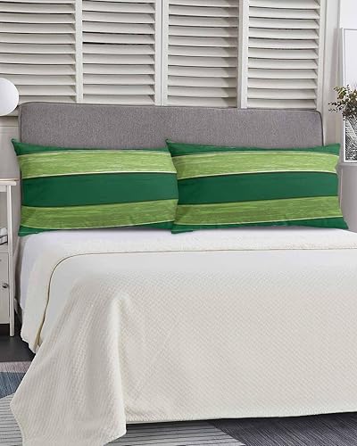 Miniatura 5 de Fundas de almohada de tamaño King de color verde degradado, fundas de almohada suaves para cama, fundas de almohada decorativas de lujo, funda de