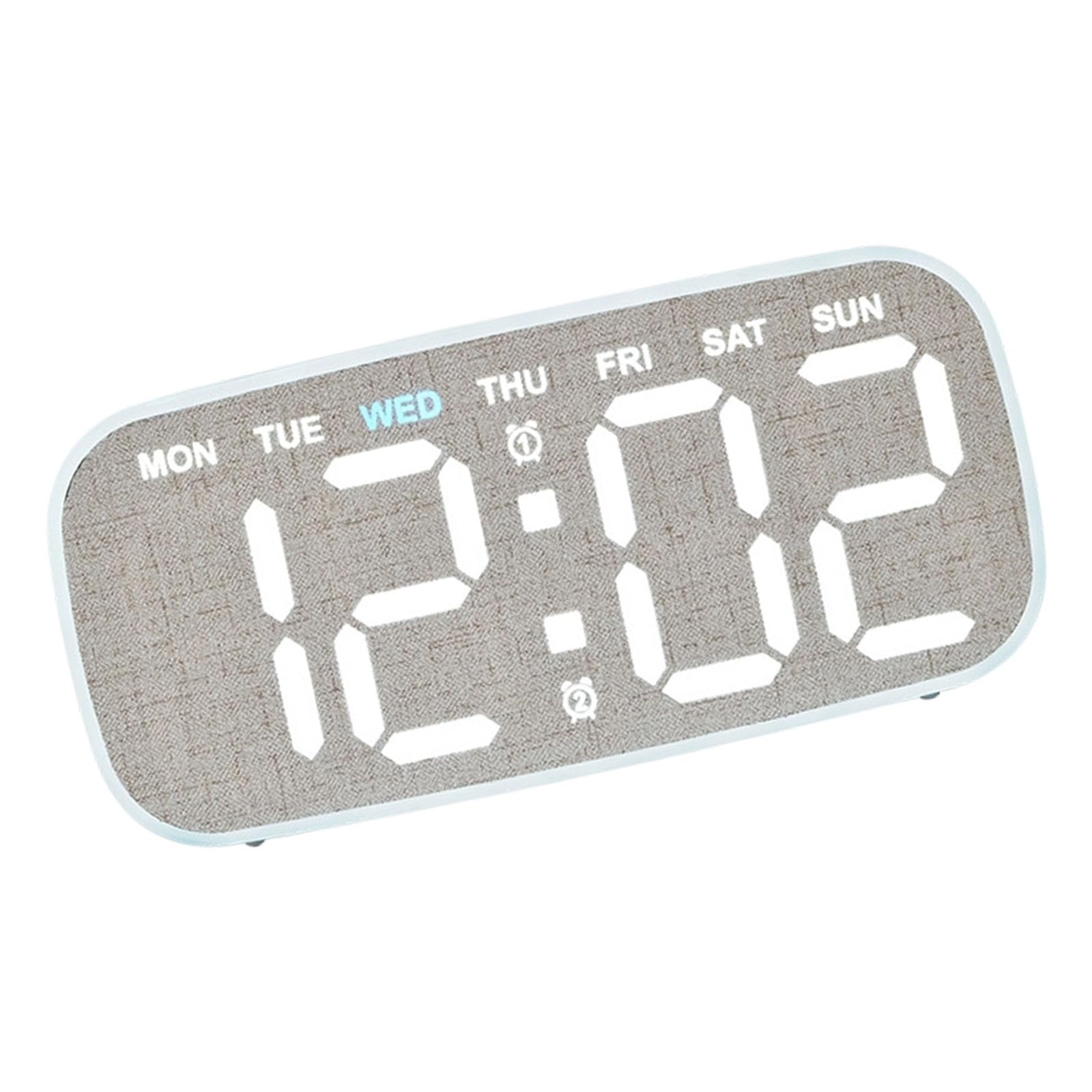 Woedpez LED Digital Alarm Clock with 3 Brightness Dimmer Sound Electric Desk Clock for Bedroom Living Room Offices Bedside Clocks for Bedroom
