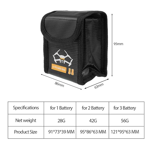 Foto 4 de 7 de EMSea Bolsa Seguridad A Prueba Explosiones para Batería Compatible con dji Mini 3 Pro Drone Reemplazo…