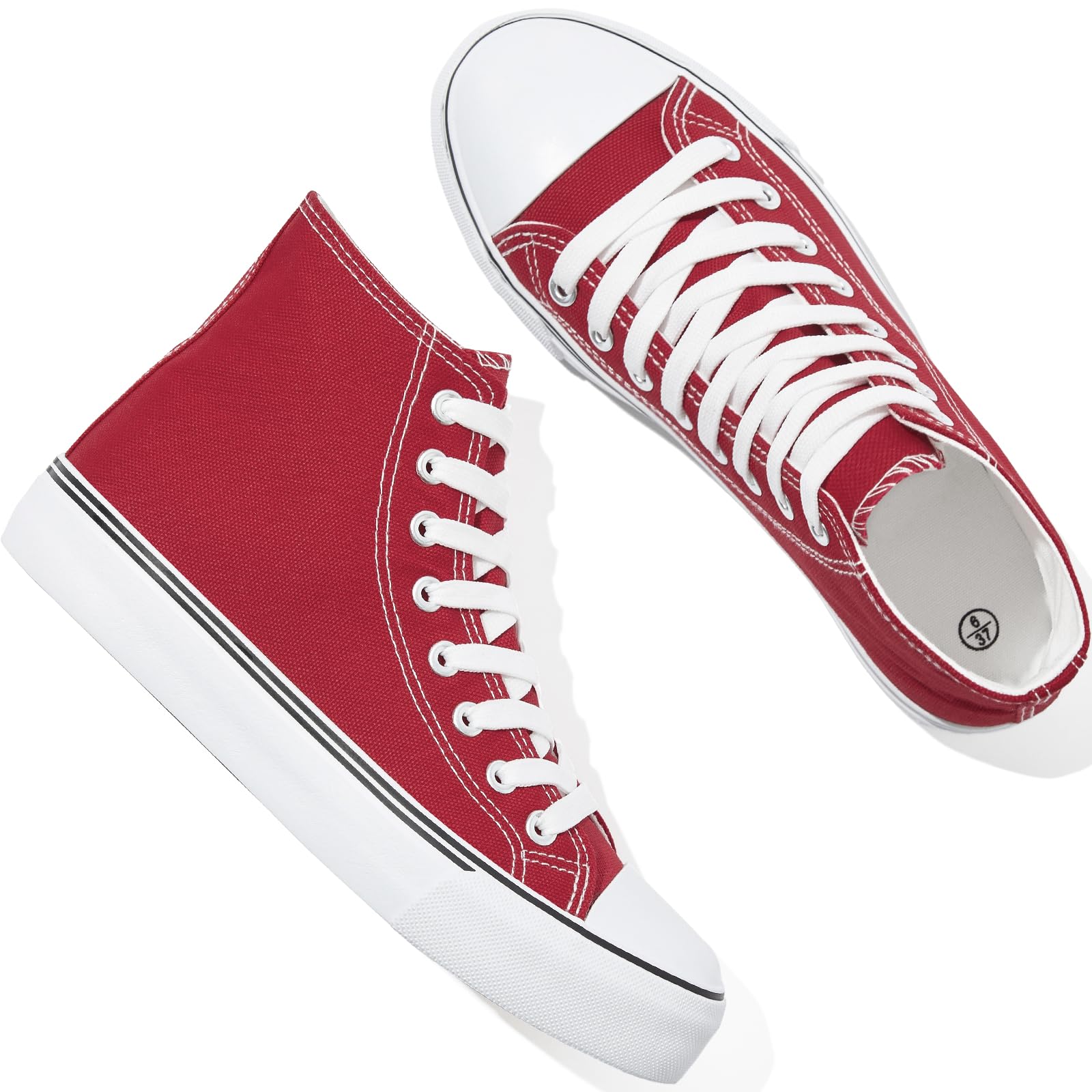 yageyan Womens High Top Canvas Sneakers Lace up Fashion Shoes for Women Casual Classic