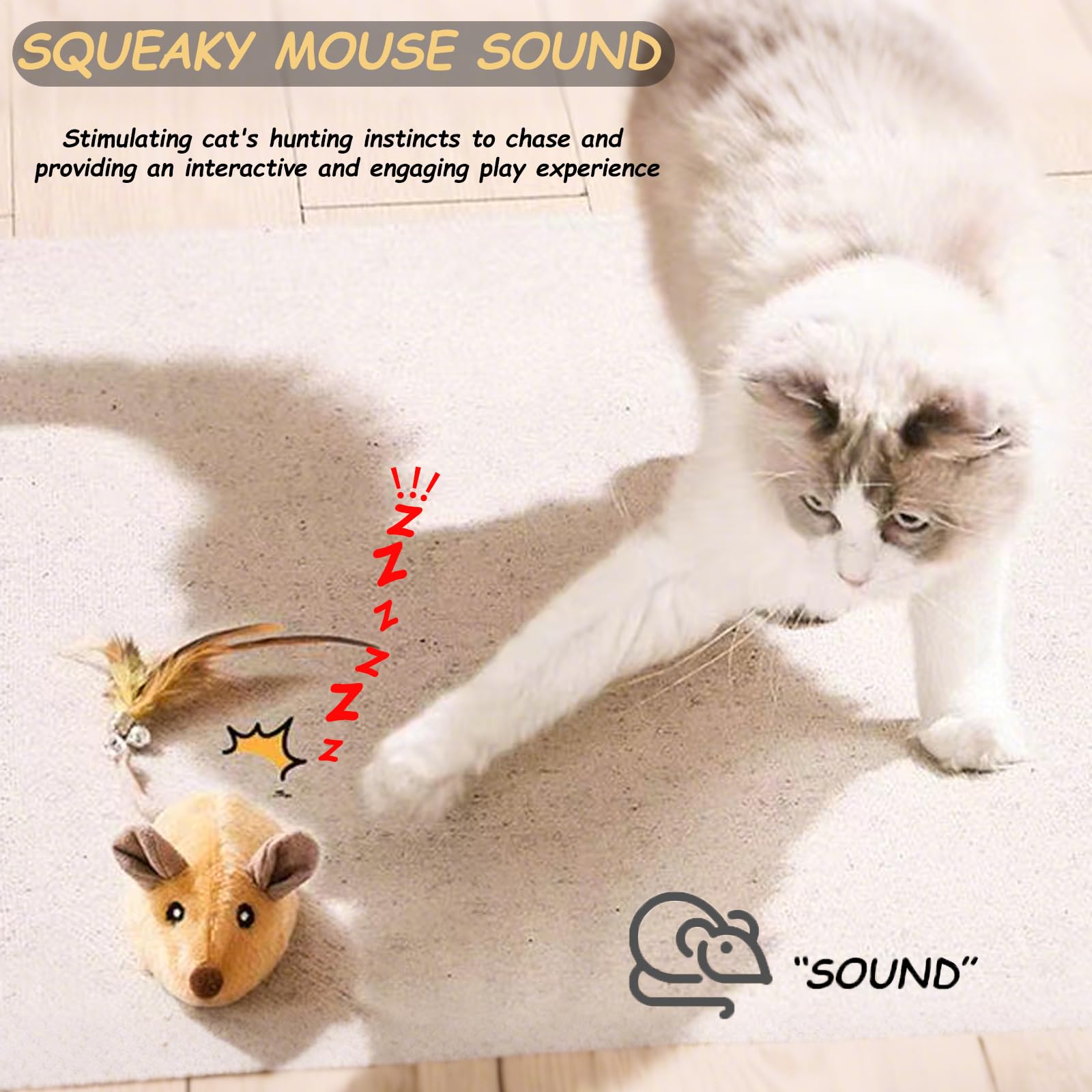 Ratón de juguete automático para gatos, control remoto, ratón, ratón, juguete realista a control remoto, juguete interactivo para gatos, broma, truco aterrador, ratas para gatos de interior, perros