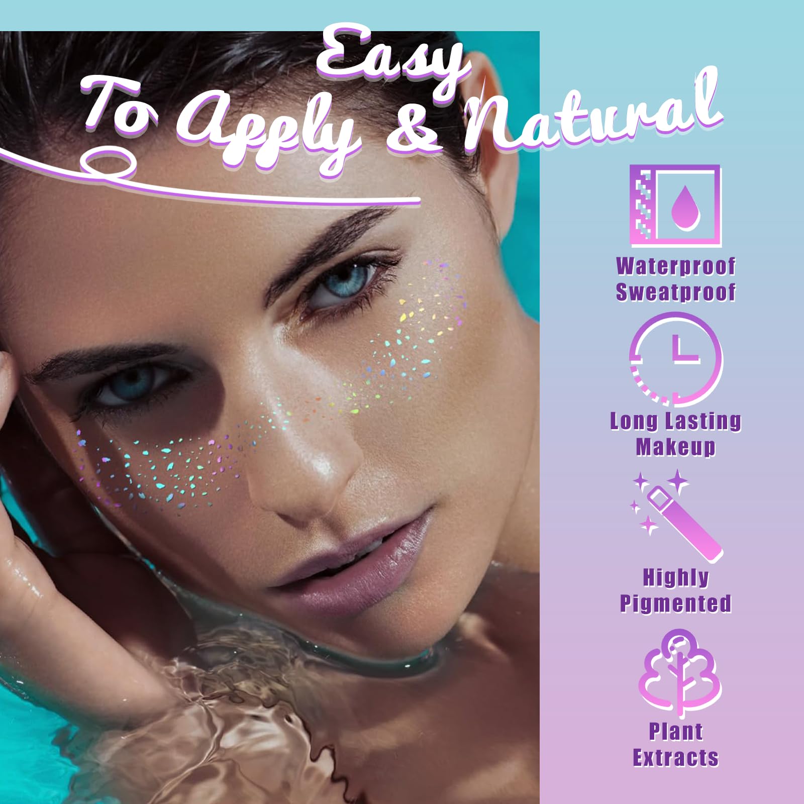 Pack of 6 Glitter Freckles Face Tattoos - Image 4