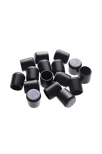 Chair Glides Rubber Chair Leg Tips, Felt Furniture Pads Bottom, Furnigear Chair Leg Floor Protectors for Hardwood Floors, 16 Pack