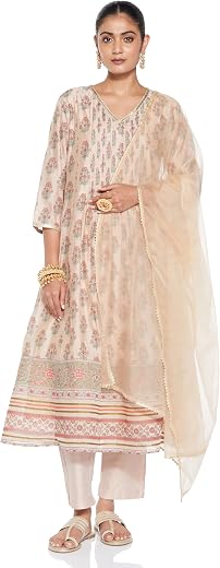 Amazon Brand - Myx Women's Kurta Pant Set with Dupatta| Salwar Suit (Available in Plus Sizes)