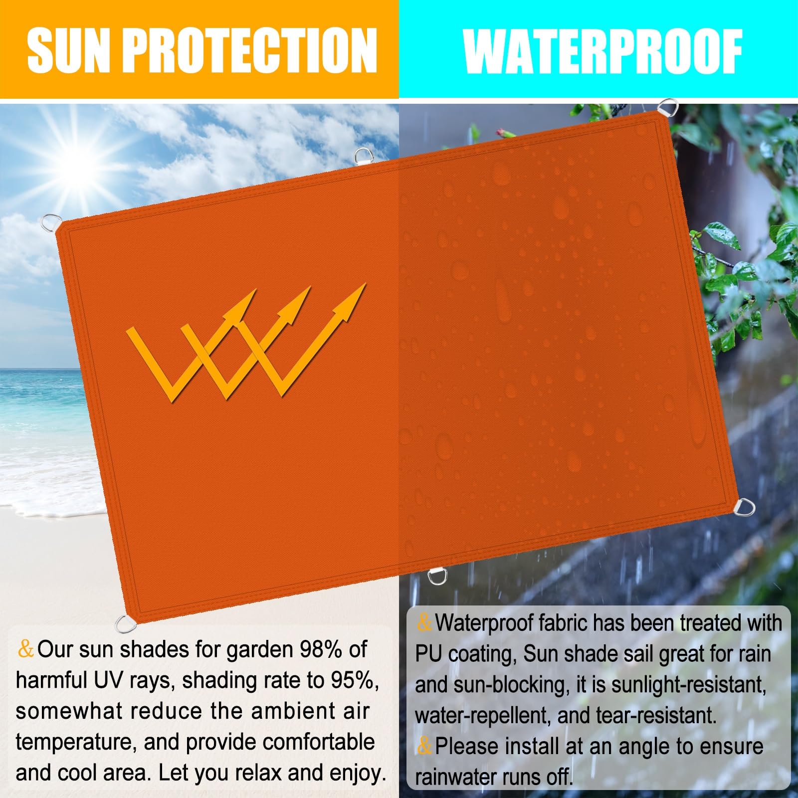 Schaduwzeil Zonnescherm 2.5 x 10 m Rechthoekig Shade Mesh, Sunblock Doek Zonnescherm Doek Waterafstotend, 98% UV-bescherming, Voor Kas, Schuur, Kennel, met touwen, Roest Rood