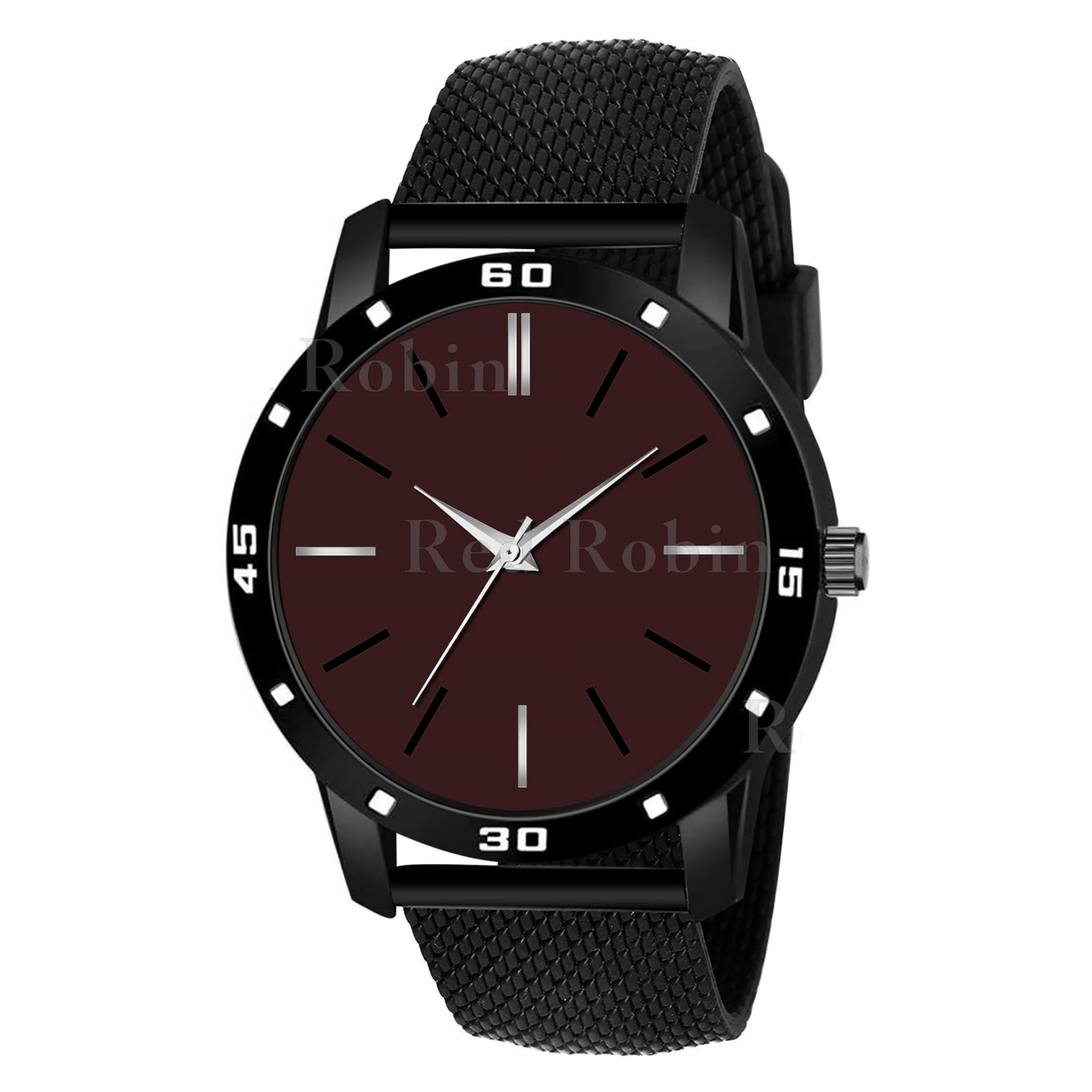 Gadgets World Analog Fancy Design Brown Dial Stylish Black Silicone Strap Wrist Watch for Men and Boys, Pack of 1 - LR05-BRW-AVO-BLK-SFR (B0CV7V5HNF) Amazon Price History, Amazon Price Tracker