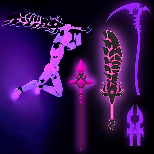 Miniatura 10 de Figura de acción brillante Titan 13 Juego de 13 figuras de acción ya ensambladas, T13 figuras de acción impresas en 3D con accesorios de armas T 13