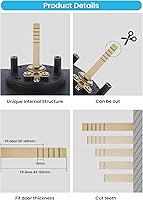 Vista 5 de goldenwarm Cerradura de Puerta Corrediza Negra, Herraje de Puerta Corrediza Cuadrada de Esquinas Redondeadas, Pestillo de Puerta Corrediza