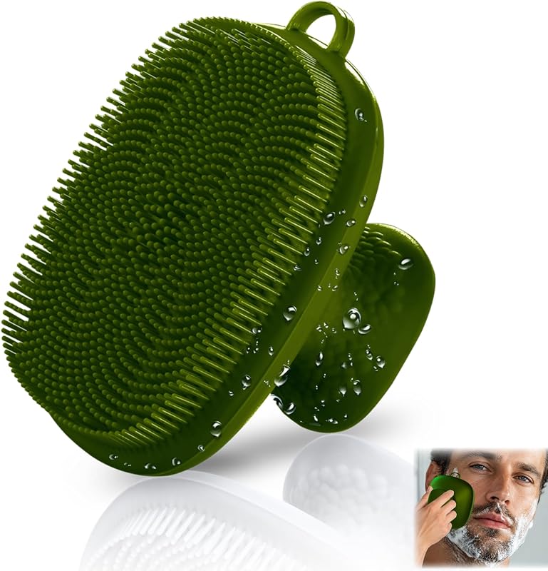 Escova manual de silicone para limpeza facial VWMYQ verde