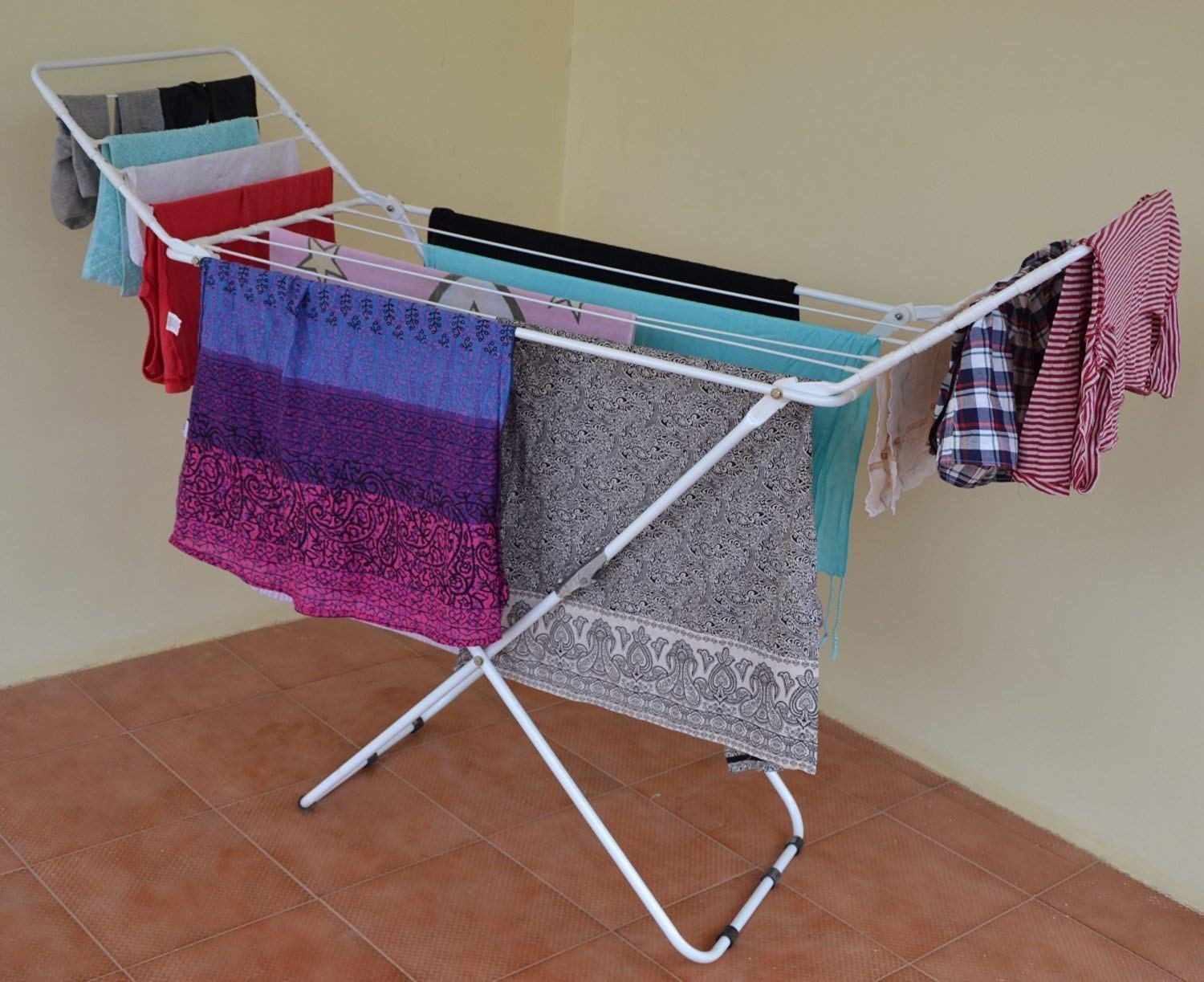 Peng Essentials WideGlide Cloth Drying Stand| Perfect Use for Balcony and Indoor Laundry Racks|Cloth Dryer Stand for Drying Clothes|Cloth Hanging Drying Stand- Multi Level, (Grey)
