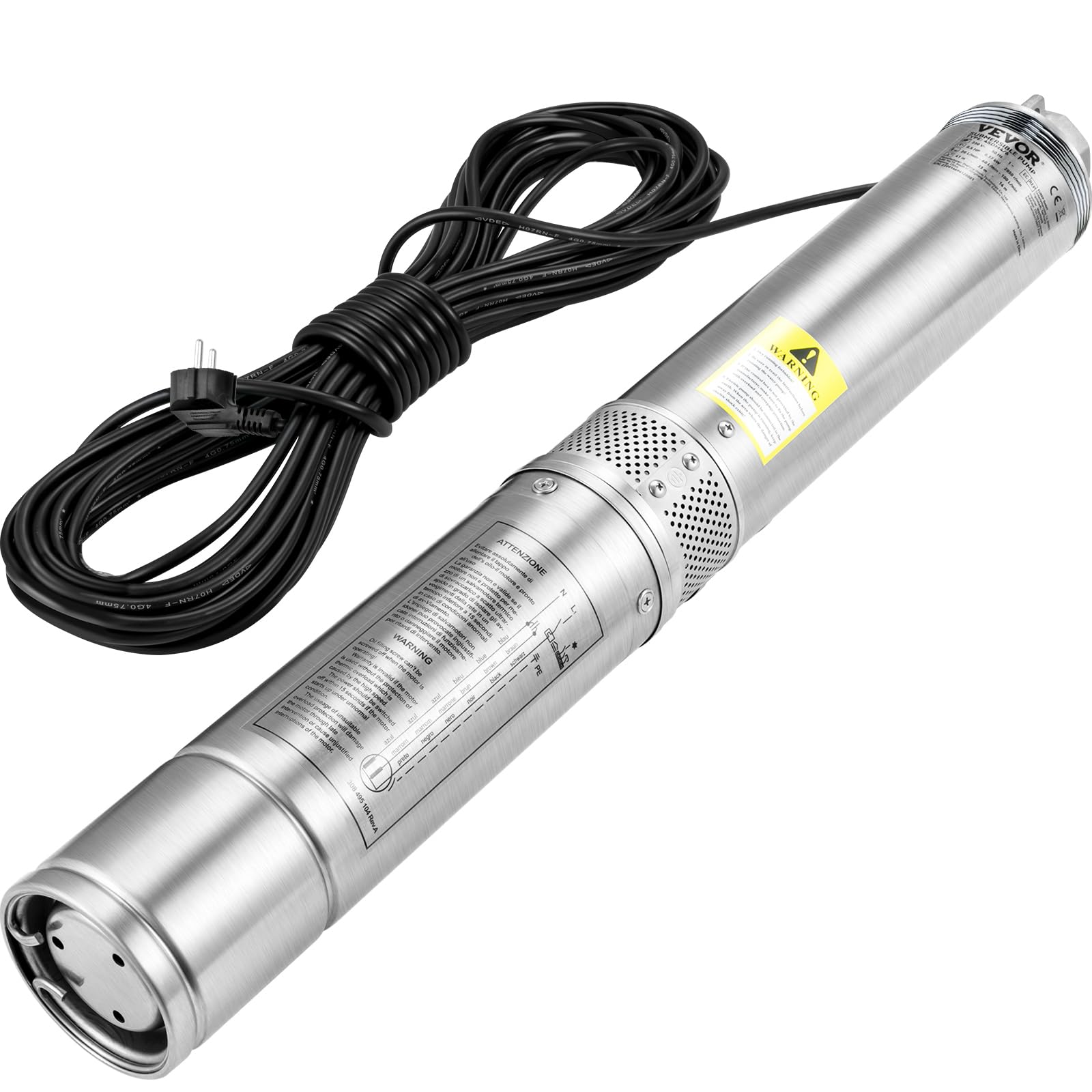 VEVOR Bomba de Pozo Profundo 750 W Sumergible 230V 50 Hz 105 L/min