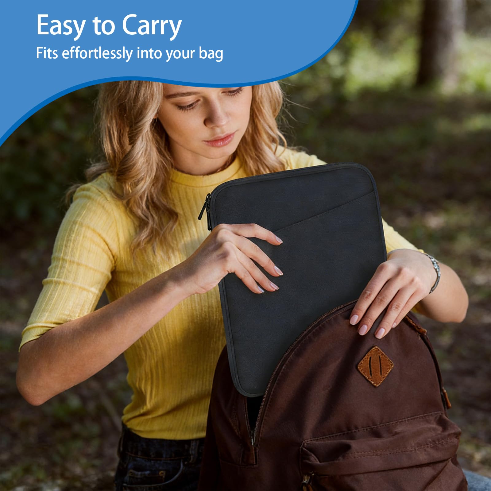 9-11" Tablet Tasche Schutzhülle für 11" iPad Air M3, i-Pad A16 2025, iPad10/9/8/7/iPad 10. Gen/Air 5/4 10,9", Slim Tablet Tasche Hülle für Galaxy Tab A9+ / A11 Plus 11", Schwarz