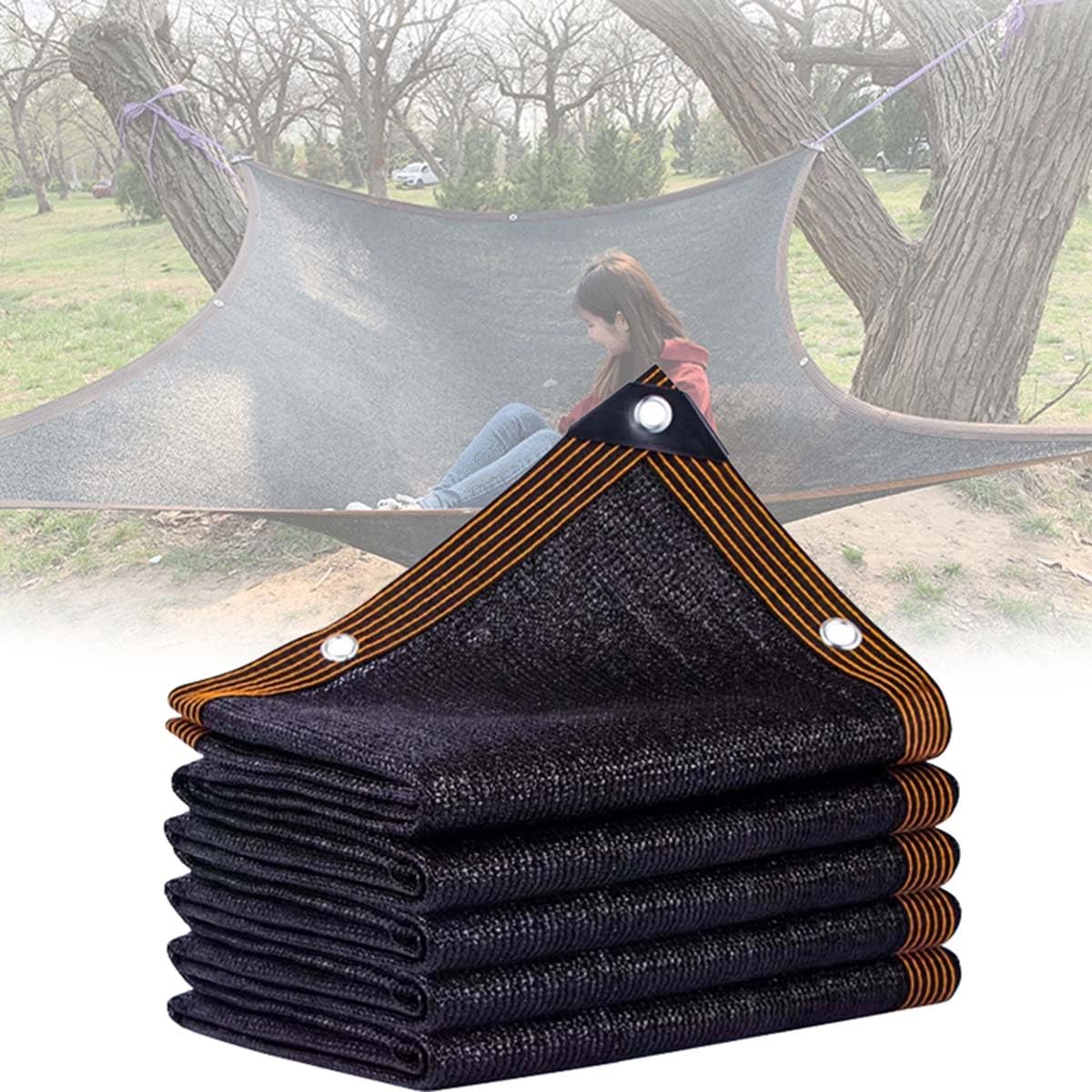 Toile d'ombrage anti-UV protection 90% bache solaire noire jardin