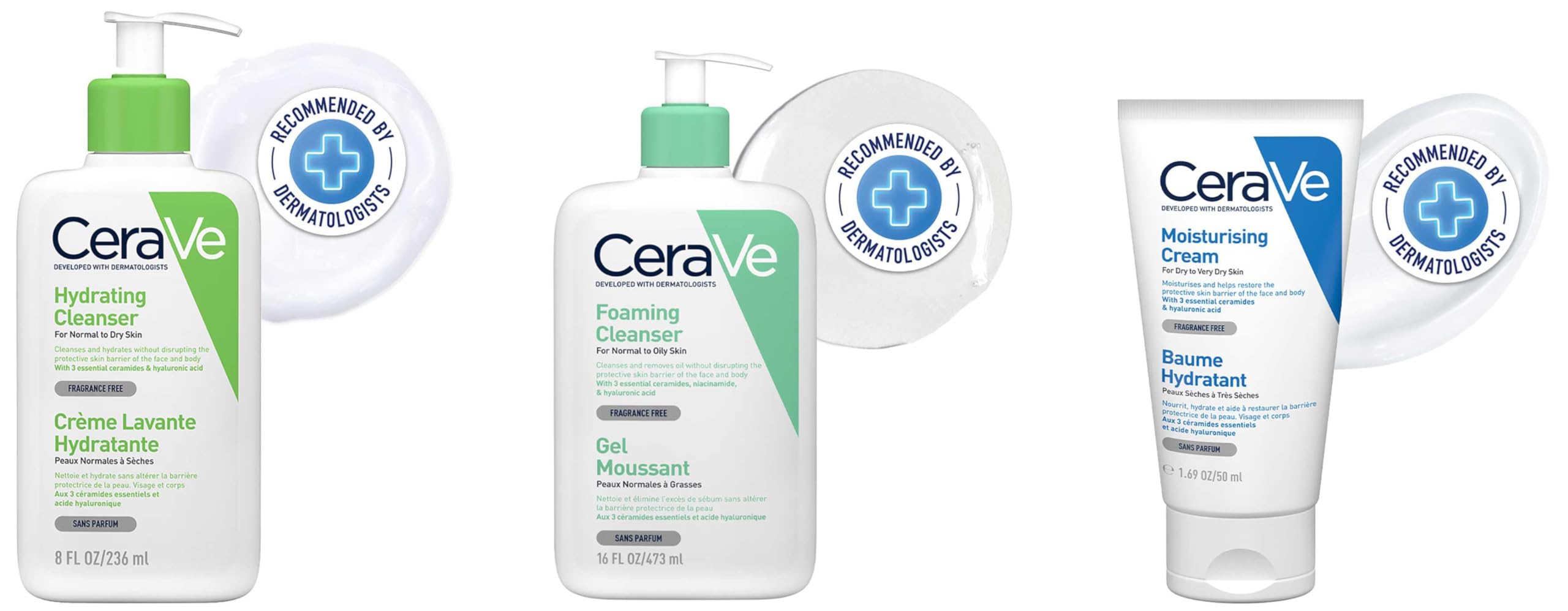 CeraVe Foaming Cleanser (For Oily Skin), 473ml & Cream (With Ceramides), 50ml & Hydrating Cleanser (Non-foaming), 236ml | For Normal-Dry Skin-picture-17