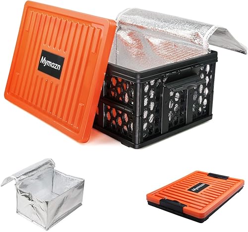 Mymazn Organizador de caja de maletero con enfriador para automóvil, caja organizadora de tapa de maletero plegable de plástico para viajes,