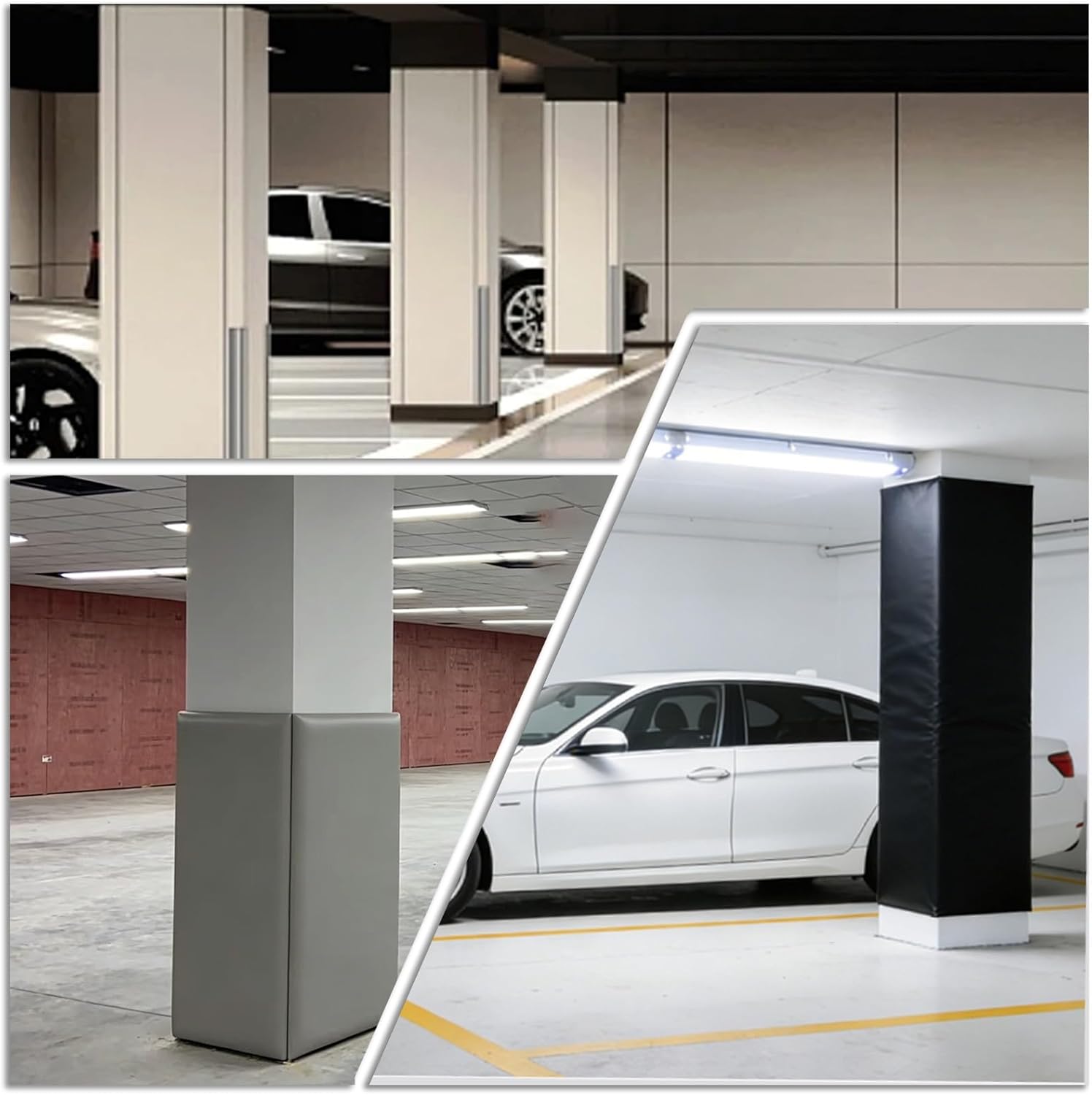 Self-Adhesive Rubber Foam Wall Post Protectors,All Weather Pole Cushion Padding Wrap,Safety Pole Pads for Player Protection,Workshop Garage Gym Garage Edge Wall Protectors,
