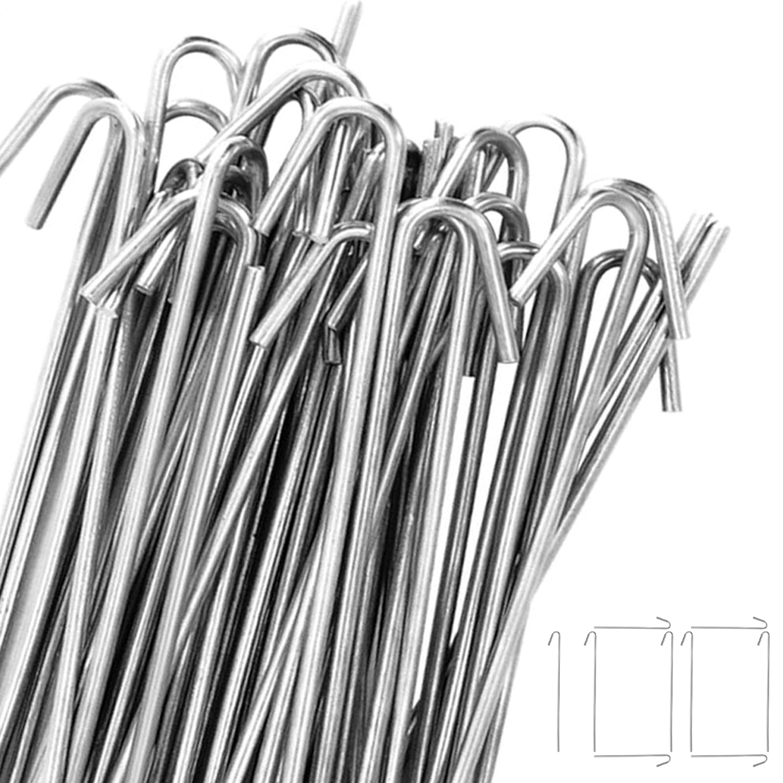 Attaches pour grillage et clôture à chaînons : lot de 100 crochets de fixation extérieur