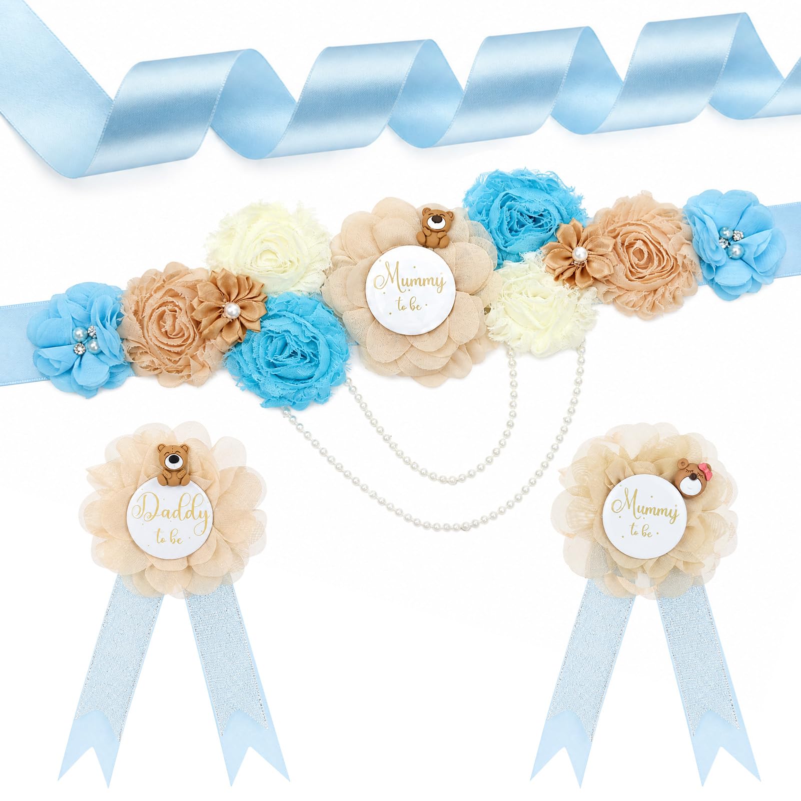 Amazon.com: SUSSURRO Teddy Bear Maternity Sash Mummy to Be Daddy